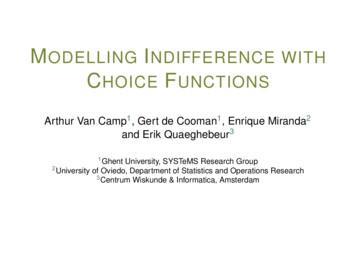Modelling Indifference With Choice Functions