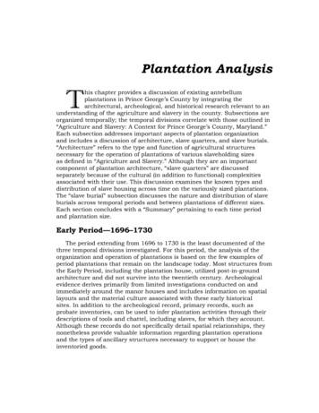 Plantation Analysis T - Mncppcapps 