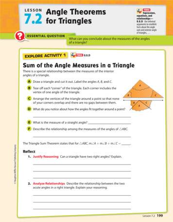 LESSON 7.2 For Triangles Expressions, - Math 8th