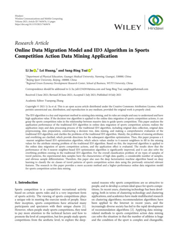 Online Data Migration Model And ID3 Algorithm In Sports Competition .