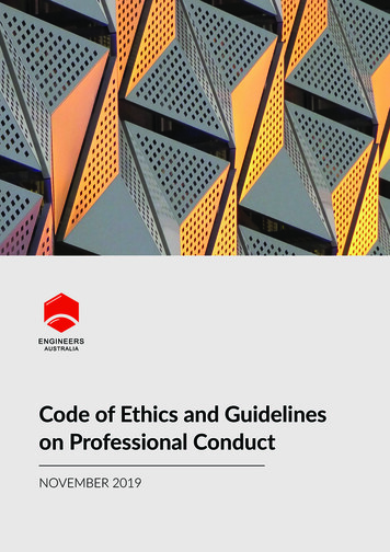 Code Of Ethics And Guidelines On Professional Conduct