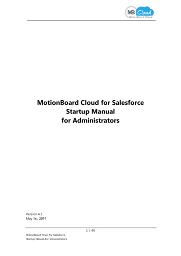 MotionBoard Cloud For Salesforce Startup Manual For Administrators