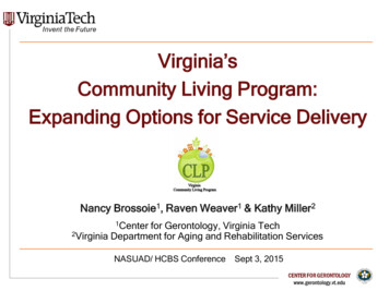 Community Living Program: Expanding Options For Service .