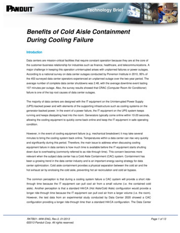Benefits Of Cold Aisle Containment During Cooling Failure - DDS