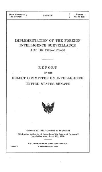 IMPLEMENTATION OF THE FOREIGN INTELLIGENCE 