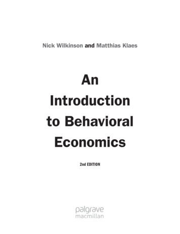 An Introduction To Behavioral Economics
