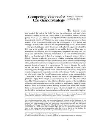 Competing Visions For US Grand Strategy - Comw 