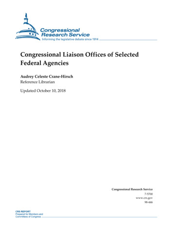 Congressional Liaison Offices Of Selected Federal Agencies
