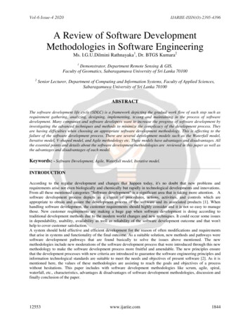 A Review Of Software Development Methodologies In Software Engineering