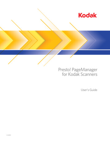 A-61830 User's Guide For Presto! PageManager For Kodak Scanners