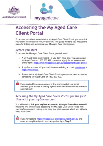 Accessing The My Aged Care Client Portal