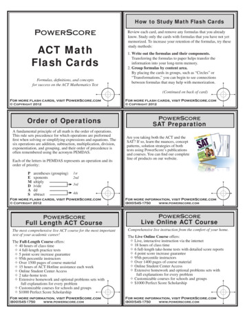 ACT Math Flash Cards - PowerScore Test Preparation