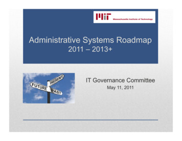 Administrative Systems Roadmap - Massachusetts Institute Of Technology