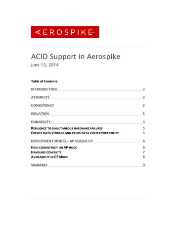 Aerospike ACID Support - Website - ODBMS 