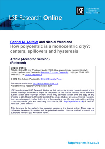 Ahlfeldt Wendland How Polycentric Is A Monocentric City