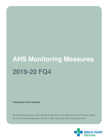 AHS Monitoring Measures 2019-20 FQ4 - Alberta Health Services