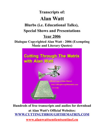Transcripts Of: Alan Watt
