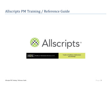 Allscripts APM Training Guide - IHTSC HOME