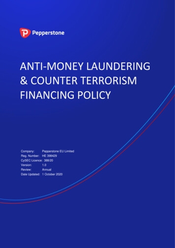 ANTI-MONEY LAUNDERING & COUNTER TERRORISM FINANCING POLICY - Pepperstone