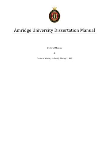 Amridge University Dissertation Manual