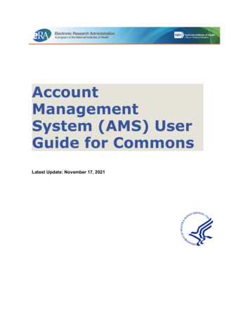 Account Managment System User Guide For Commons