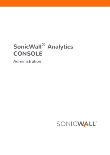 SonicWall Analytics CONSOLE