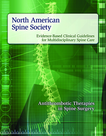 Antithrombotic Therapies In Spine Surgery 1 - Saudi Spine