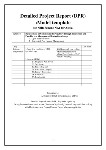 Detailed Project Report (DPR) :Model Template