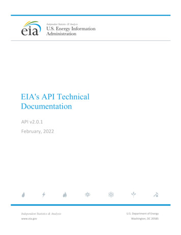 EIA's API Technical Documentation