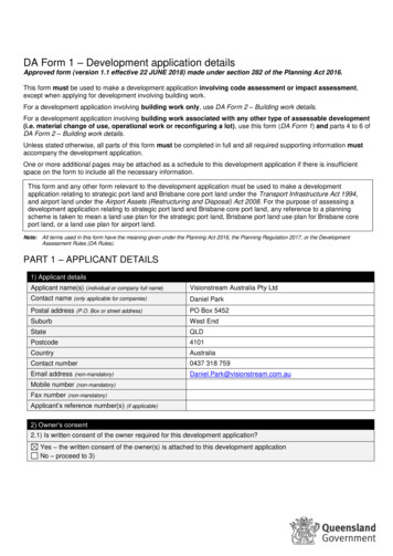 DA Form 1 Development Application Details