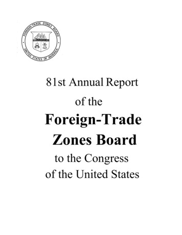 81st Annual Report Of The Foreign-Trade Zones Board