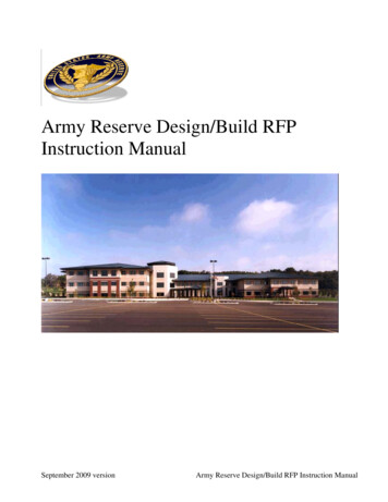 Army Reserve Design/Build RFP Instruction Manual