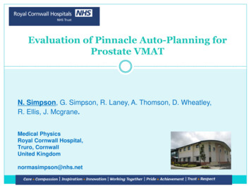 Evaluation Of Pinnacle Auto-Planning For Prostate VMAT