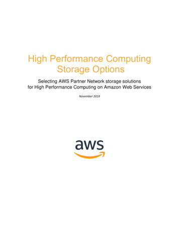 High Performance Computing Storage Options