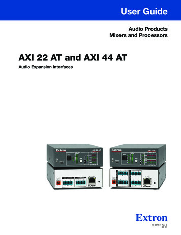 AXI 22 AT And AXI 44 AT User Guide - Extron