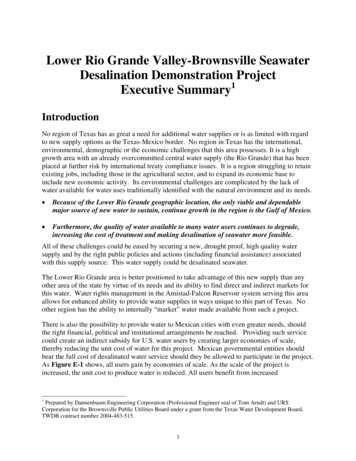 Lower Rio Grande Valley-Brownsville Seawater Desalination . - Texas