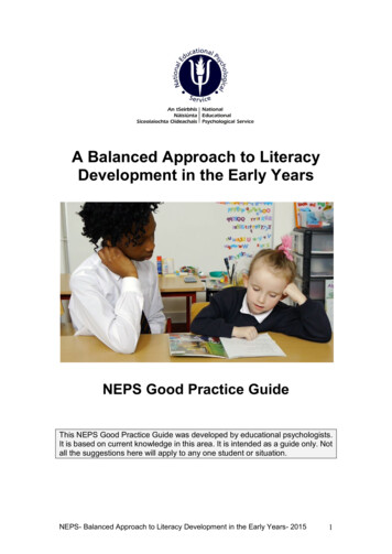 A Balanced Approach To Literacy Development In The Early Years - PDST