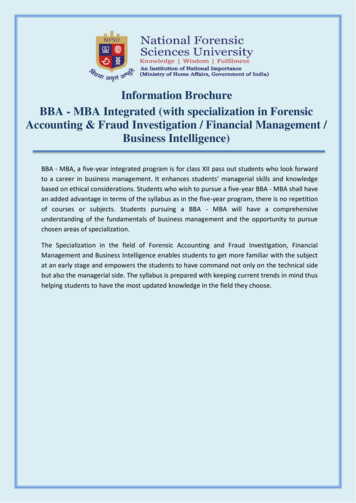 Information Brochure BBA - MBA Integrated (with Specialization . - NFSU