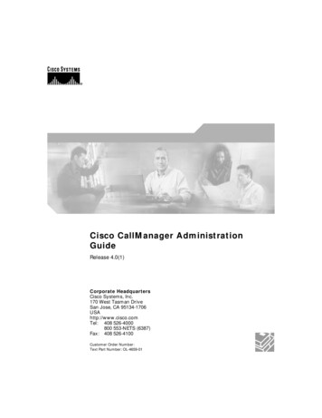 Cisco CallManager Administration Guide