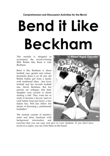 Bend It Like Beckham 18 May - Curriculum Project