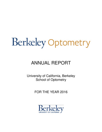 Berkeley Optometry Annual Report 2016