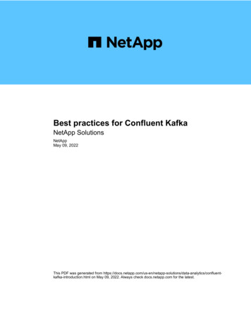 Best Practices For Confluent Kafka : NetApp Solutions