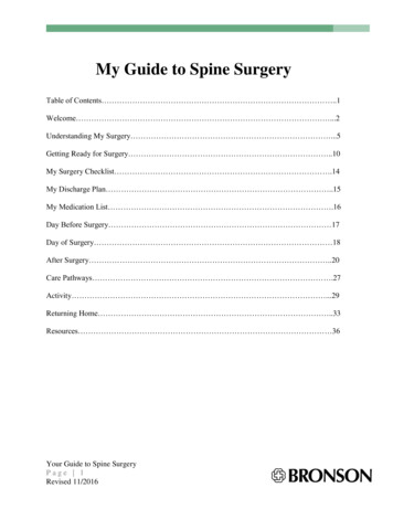 My Guide To Spine Surgery - Bronson Health