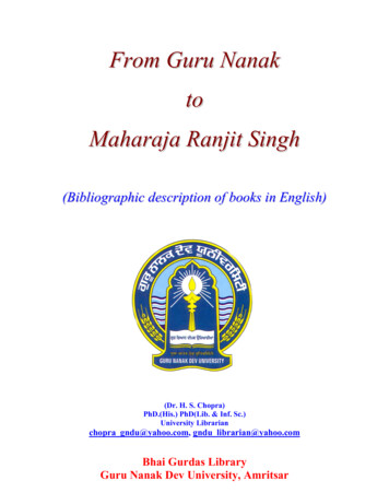 Guru Nanak To Maharaja Ranjit Singh 24 Nov.2011