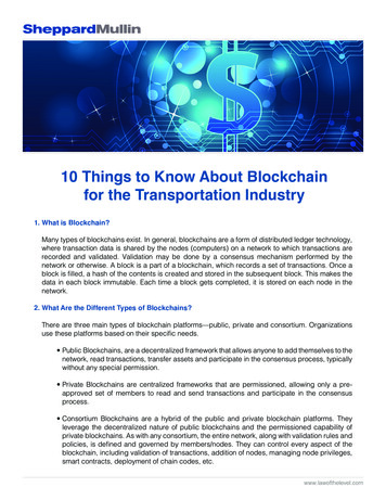 10 Things To Know About Blockchain For The Transportation Industry