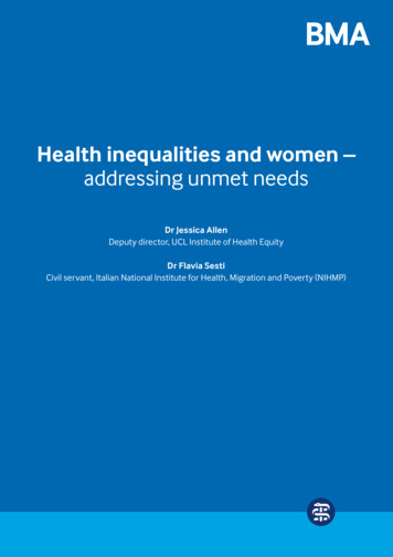 Health Inequalities And Women – Addressing Unmet Needs