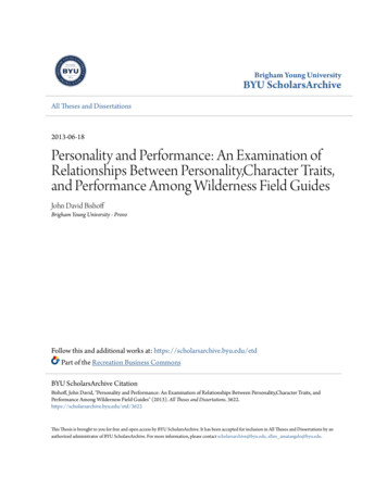 Personality And Performance: An Examination Of .