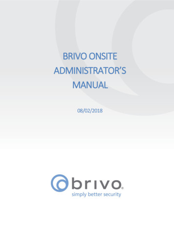 Brivo Onsite Administrator's Manual
