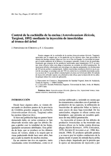 Control De La Cochinilla De La Encina (Asterolecanium Ilicicola .