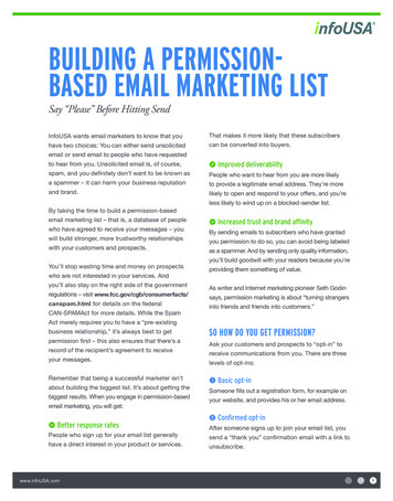 BUILDING A PERMISSION- BASED EMAIL MARKETING LIST